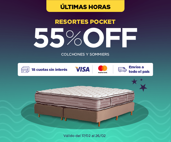 Ultimas horas 55%OFF en RESORTES POCKET